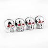 4 Piece Tire Valve Covers, Skull Style Universal Stem Cover, Rust Resistant Copper Core, Corrosion Resistant