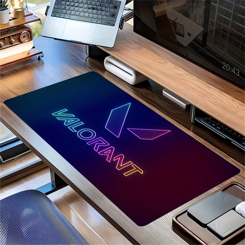 1pc Large Gaming Mouse Pad, UV Reactive Non-Slip Desk Mat, Washable PolyesterValorant, Neon, Special Warfare HeroesComputer Pad with Vibrant