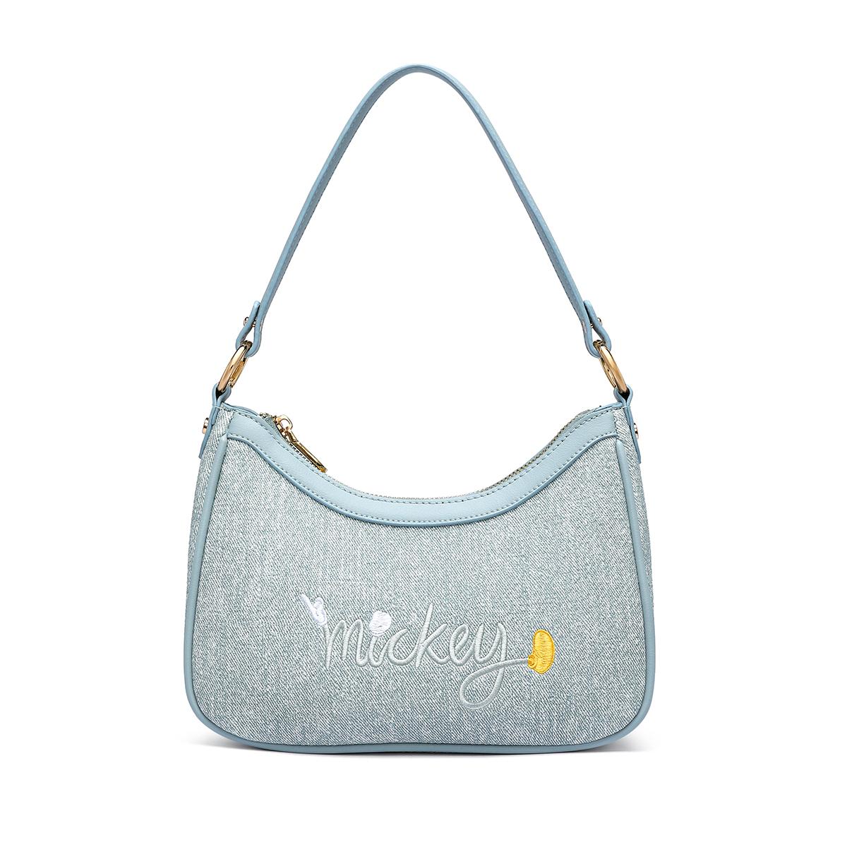 

Новая женская сумка через плечо из ПУ серии Disney Mickey, джинсово-синяя, DHF51646-A 24.1*8.1*14.0CM