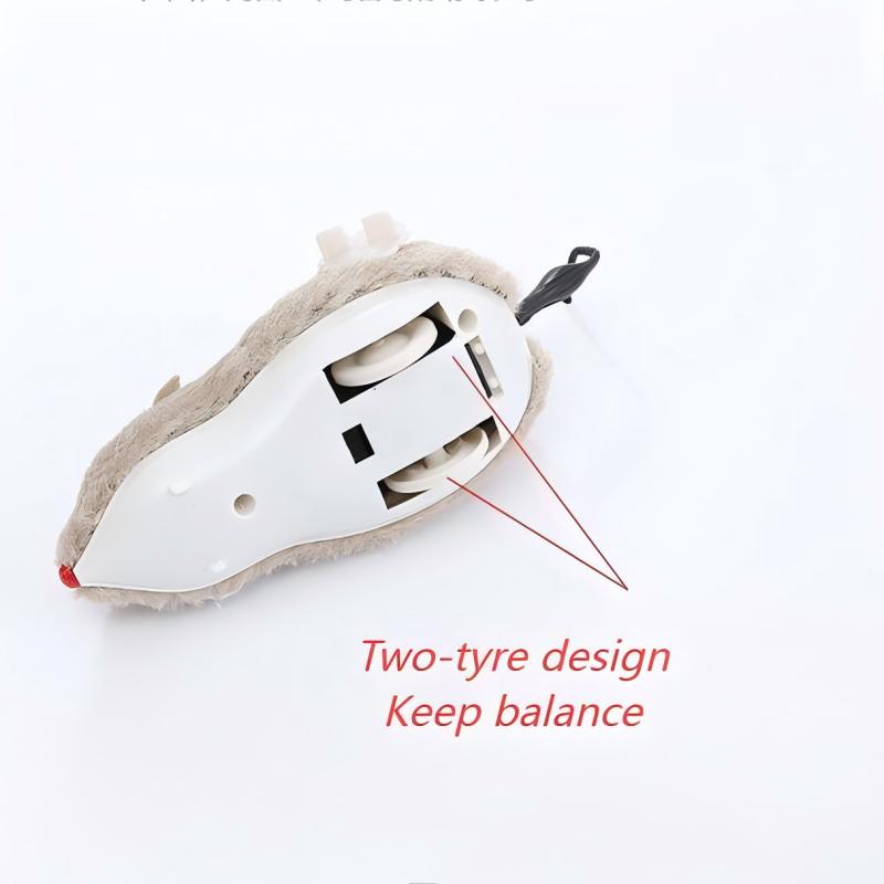 1PC Funny Lifelike Plush Mouse Toy for Cats - Running Rat with Tail, Interactive Pet Toy for Kittens, Dogs, Kids - Random Color