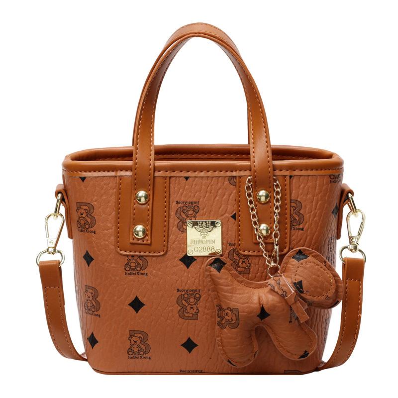 Printed Portable Vegetable Basket Bag Women'S Versatile Bucket Bag Foreign Style Shoulder Messenger Bag