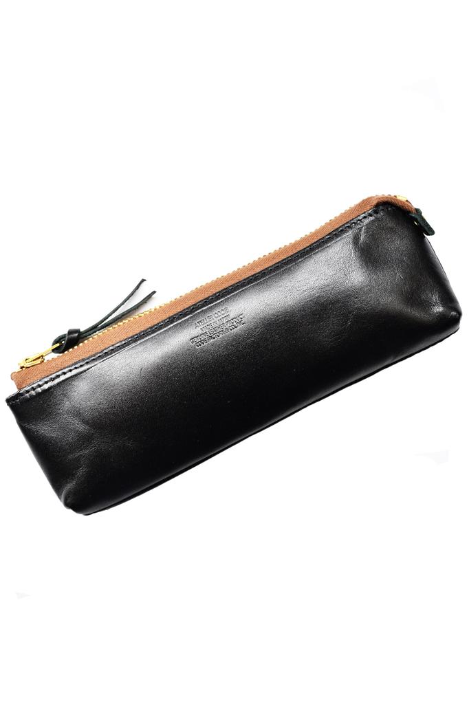 atelierCODEL Leather Pencil Case, Tochigi Leather, Premium Leather Texture, Made in Japan (Black)