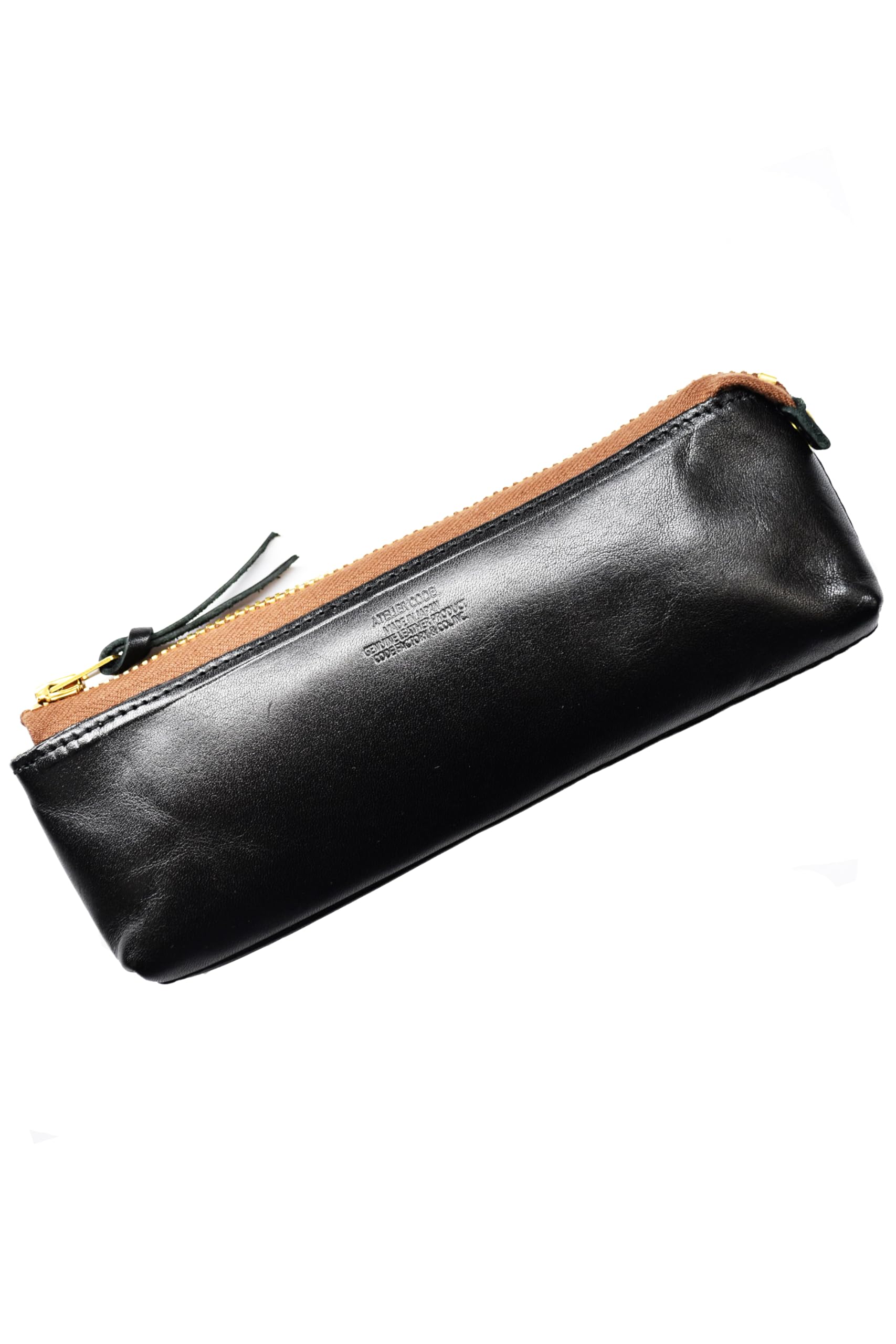 

atelierCODEL Leather Pencil Case, Tochigi Leather, Premium Leather Texture, Made in Japan (Black)