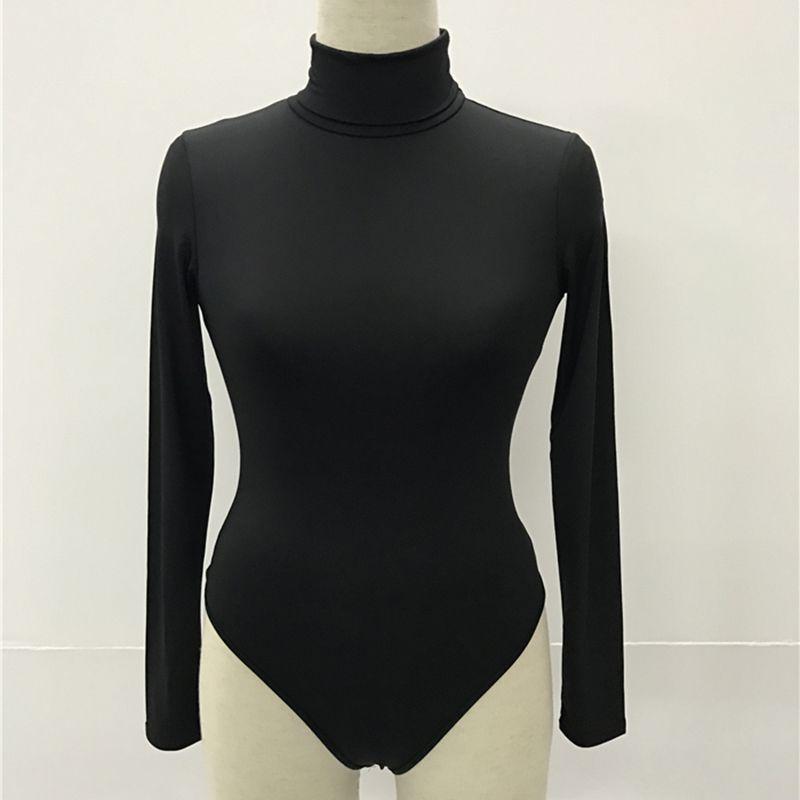 Winter Turtleneck Women Long Sleeve Basic Bodysuit Stretch Solids Tshirt Top