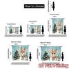 2pcs  Curtains Cute Reindeer Christmas Tree Snow Chic Fashionable Curtains Versatile Polyester Curtains Versatile All Suitable
