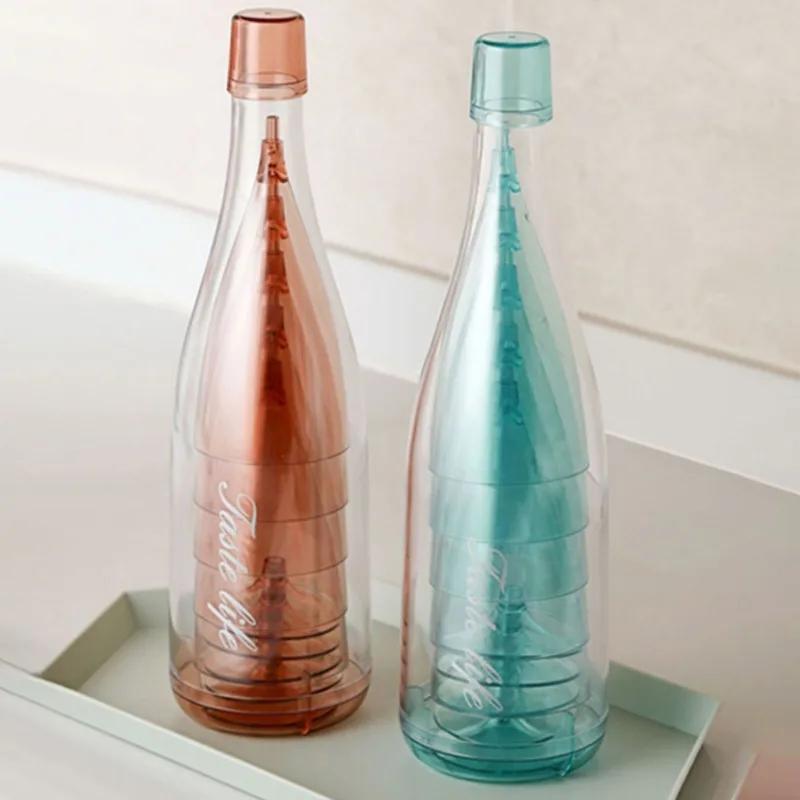 Set di Bicchieri da Vino Combo 5 Pezzi Bicchieri da Vino Rosso Champagne Bicchieri Alti in Plastica Rimovibile Campeggio all'Aperto Strumenti Portatili per il Vino