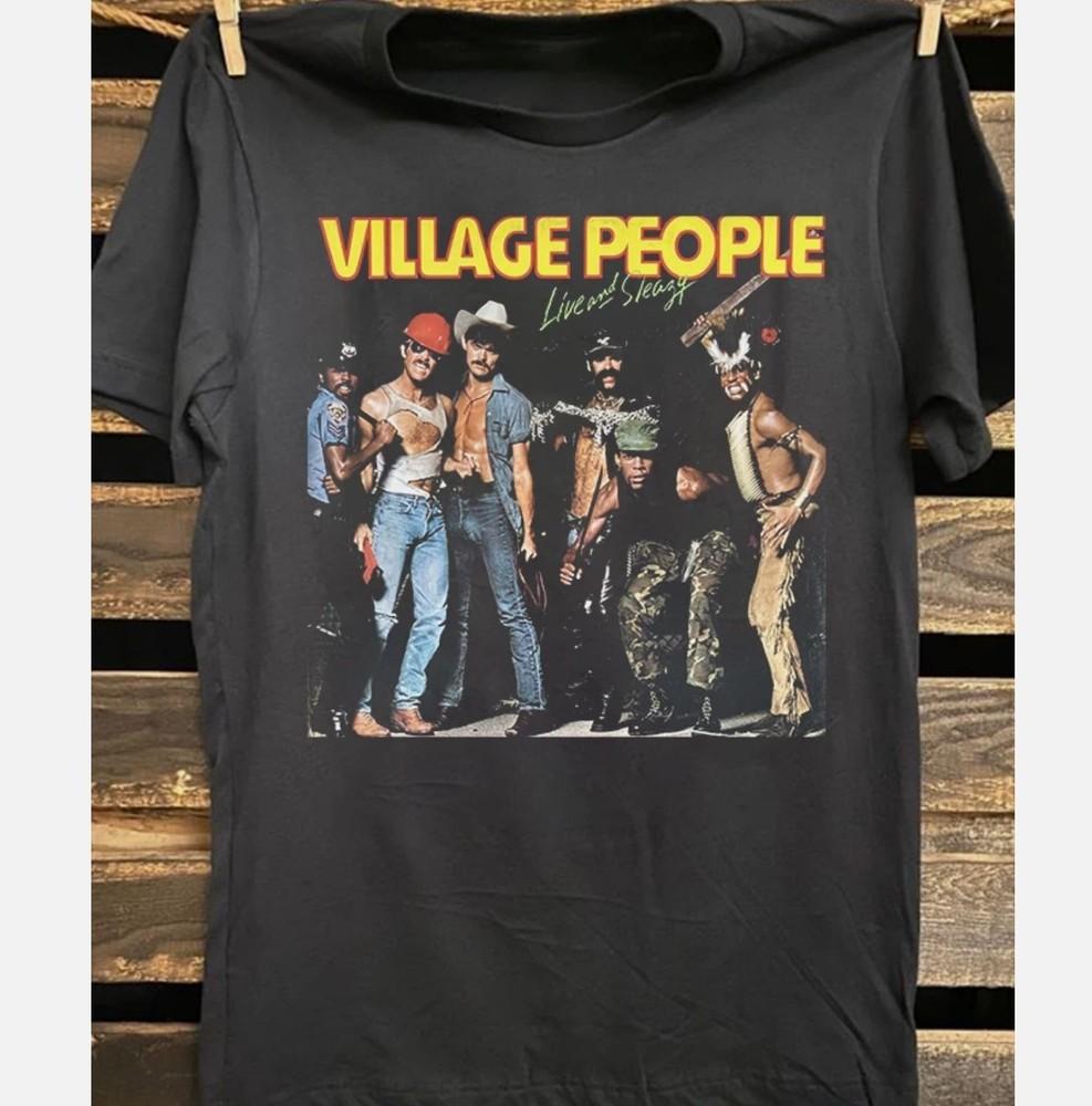 Village People Live and Sleazy LP Unisex Cotton T-Shirt All Size Unisex T-Shirt XXL