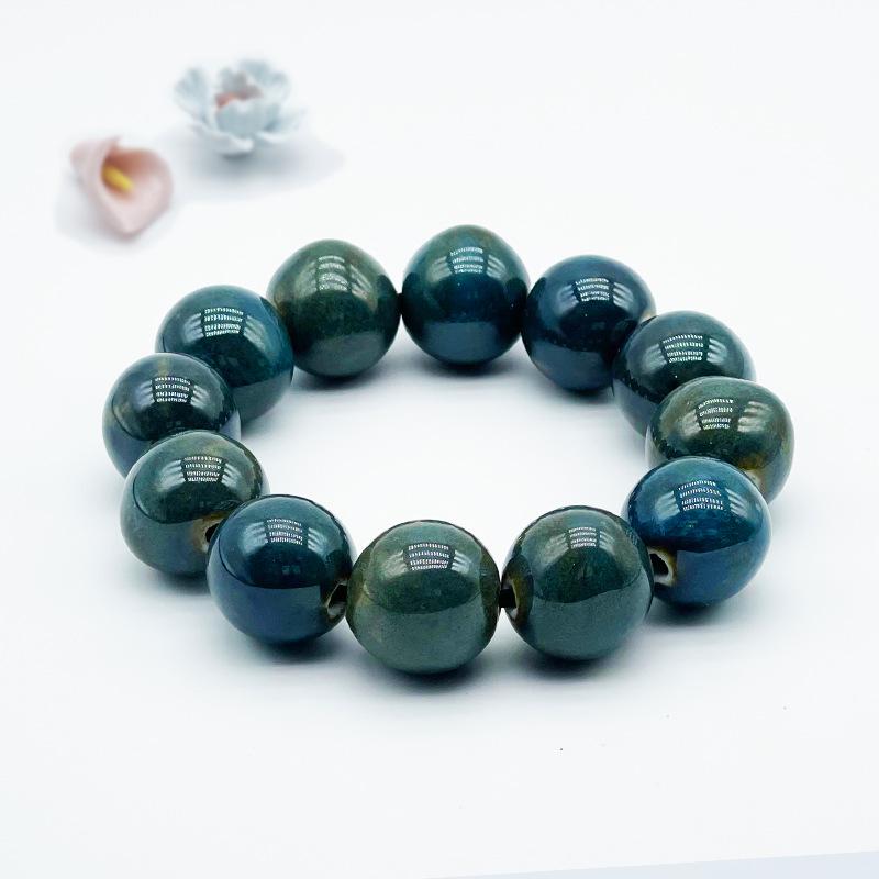 Jingdezhen Ceramic Beaded Bracelet: Unique Unisex Rosary with National Style Antiques and Large Beads - Popular Street Fashion.