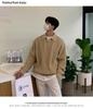 Men's Trendy Polo Collar Knit Sweater with Half-Zip - Long Sleeve, Solid Color, Autumn/Winter Style.