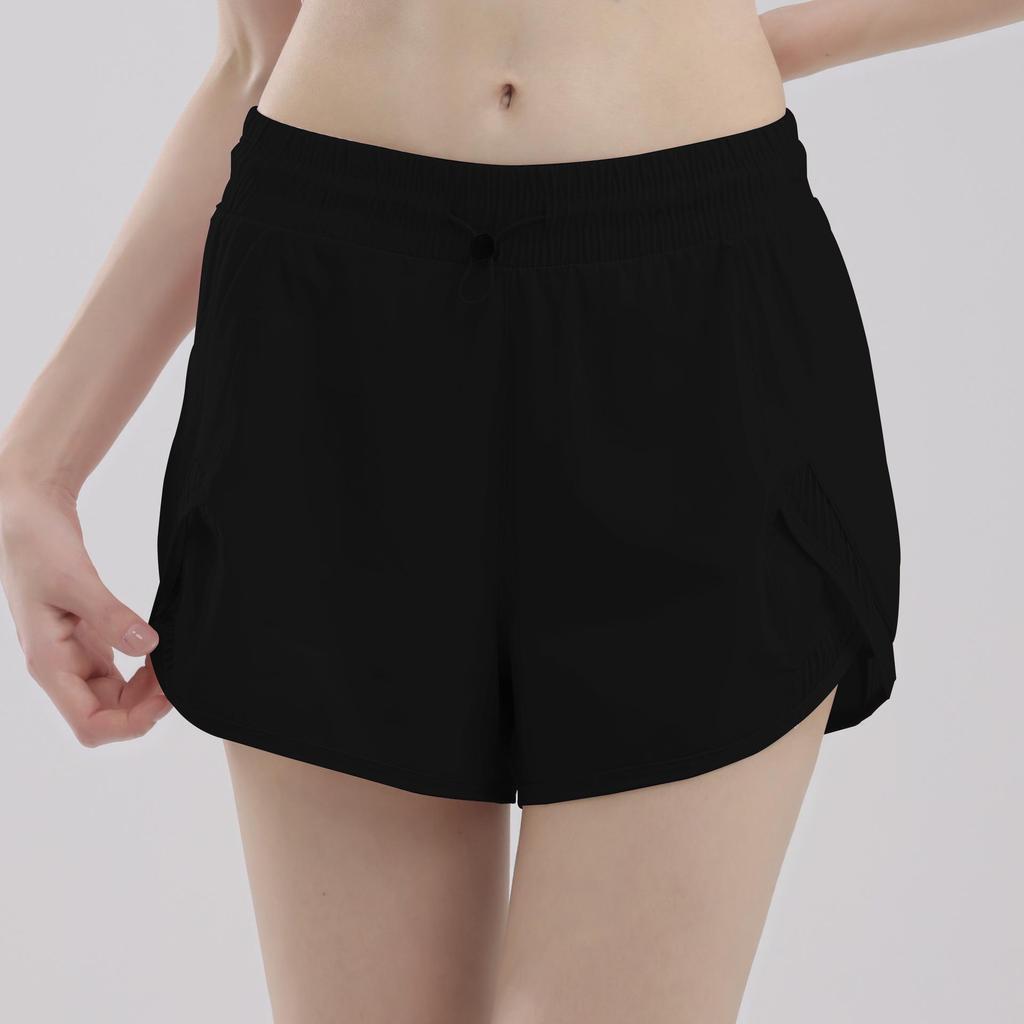 Women's Quick-Dry Blue Mid-Waist Sports Pants with Liner - One Size, Lightweight