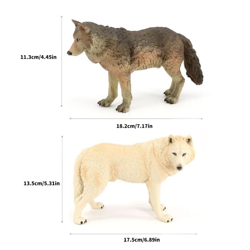 Realistic Wolf Figure Toy Educational Model Simulation Animal For Children And Collectors In Cyan Or Gray Plastic