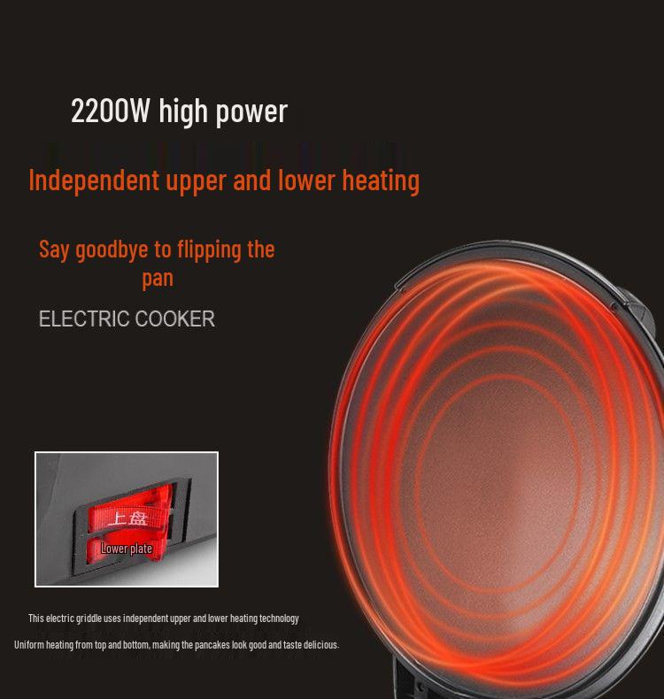 Commercial Double-Sided Electric Griddle for Pancakes and Crepes, Large Diameter, High Power