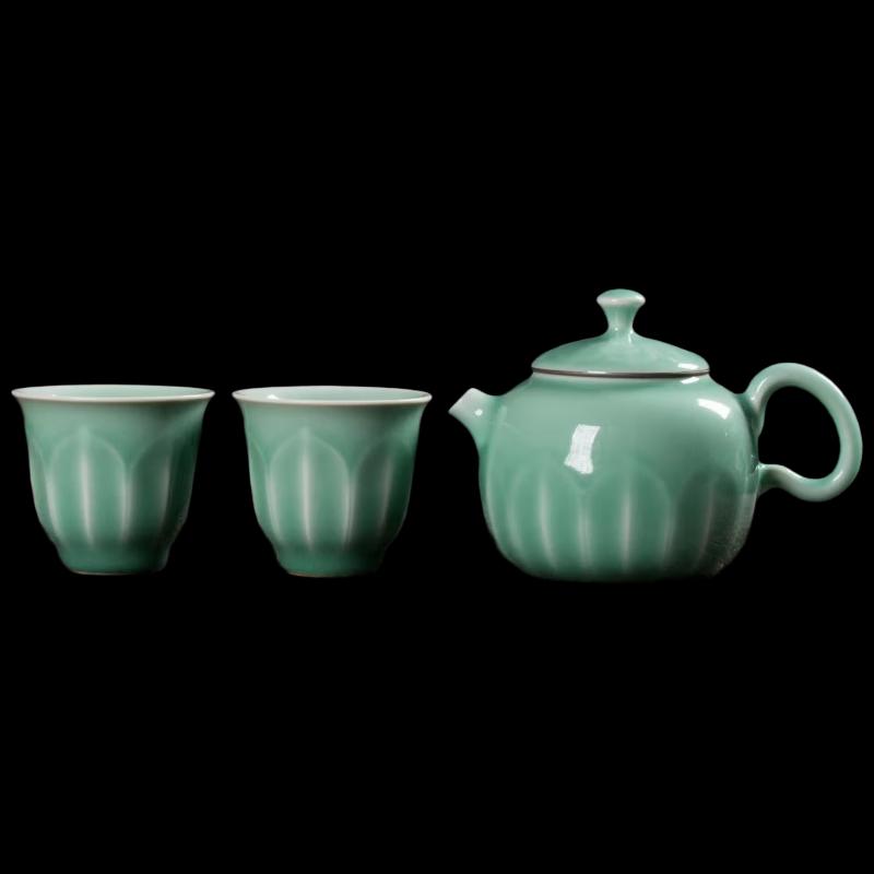 Yihude Green Lotus Rhyme Clay Tea Set