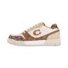 Sneakers da uomo Soho in tessuto di tela e pelle sintetica con logo jacquard, punta tonda, allacciatura, modello basso, colore marrone CCN55-L38