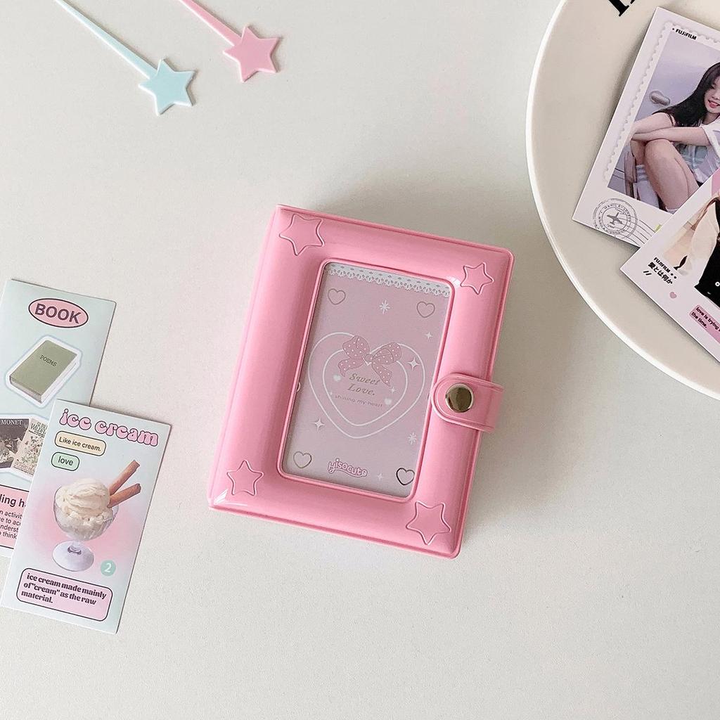 Hisocute Star 3-Inch Snap Button Photo Album & Card Holder for Polaroid & Student Idol Cards