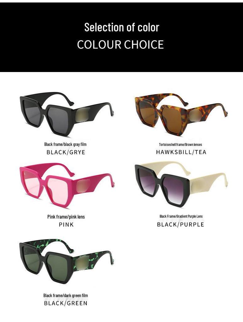 New Large Frame Square Sunglasses - European & American High-end Women's Fashion Acetate Glasses