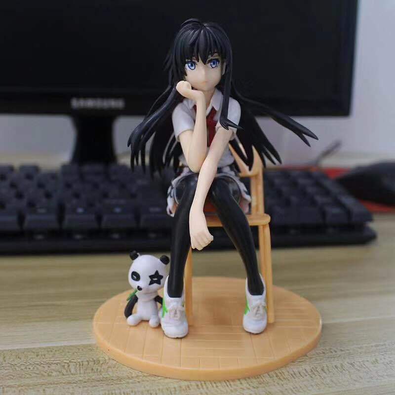 13CM Funny Japan Anime My Teen Romantic Comedy Yukinoshita Yukino Figure Model Dolls Toys PVC Collect Gift Sitting Position