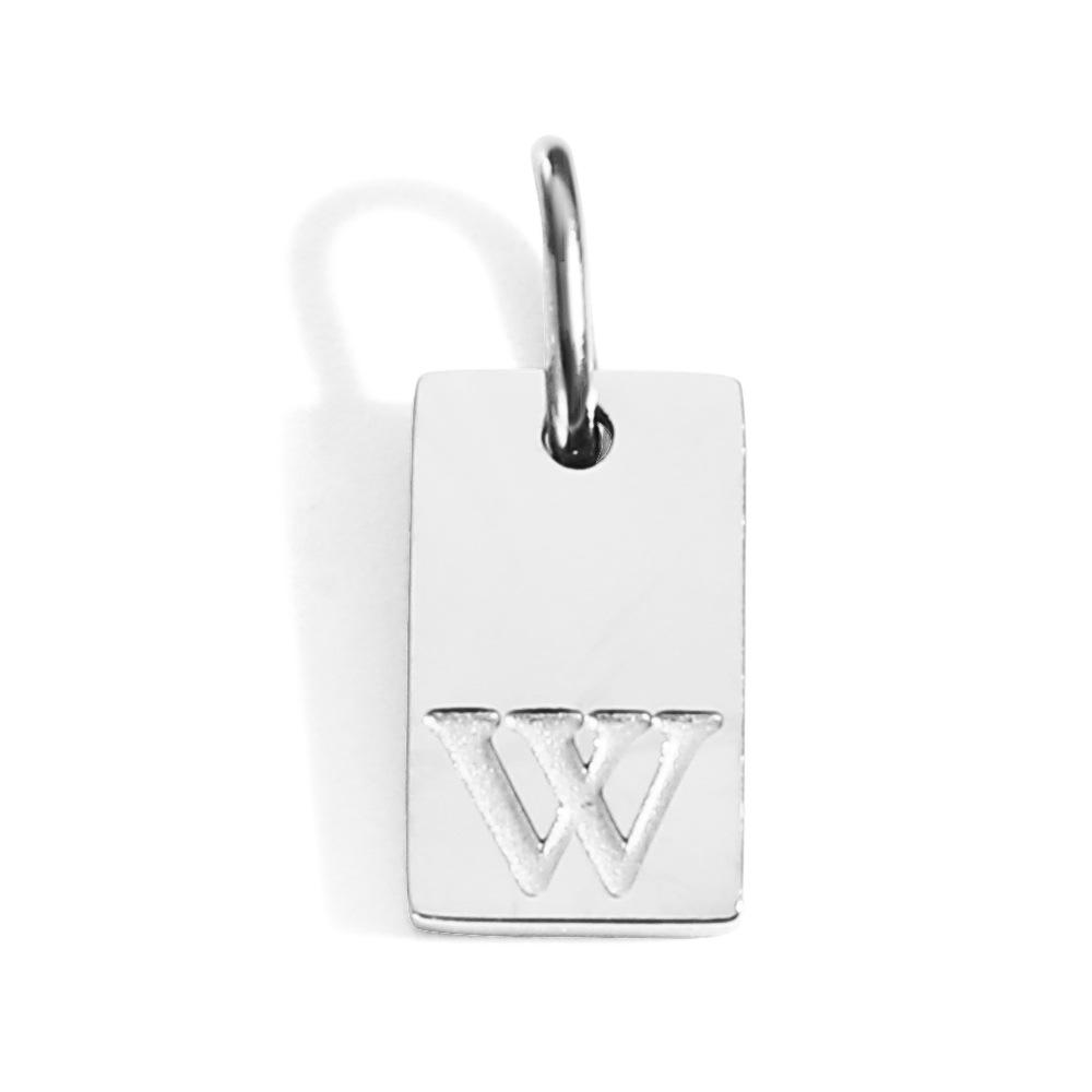 CARLIDANA Minimalist Letter Initial Jewelry Women Stainless Steel Gold Plated Rectangle Silver Color Alphabet Pendant Charm