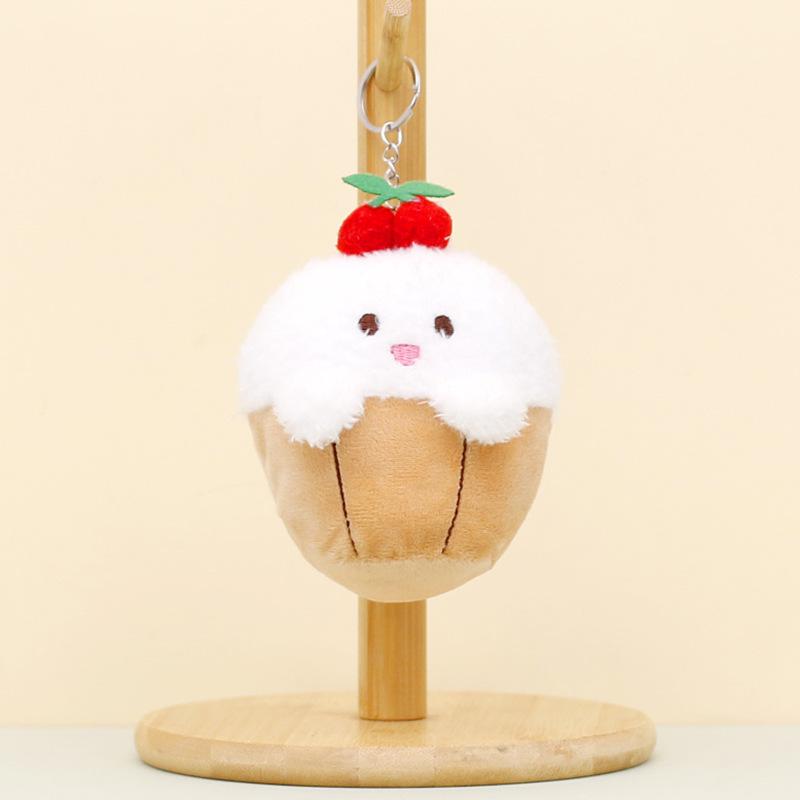 Keychain Creative Plush Doll Cute Yellow Chicken Strawberry Dessert Soft Toy