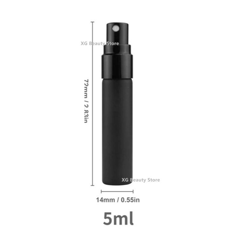 5/50/100PCS 5ml 10ml Black Perfume Bottle Perfume Glass Bottle Travel Cosmetic Tool Empty Cosmetics Bottle Sample Test Tube