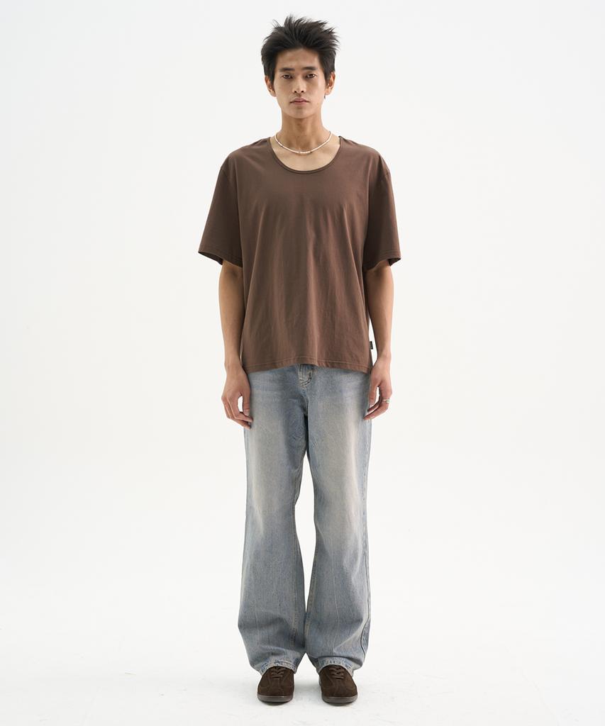 TRIP LE SENS Basic U-Neck Silket Cotton T-Shirt_10 Colors (F Type)