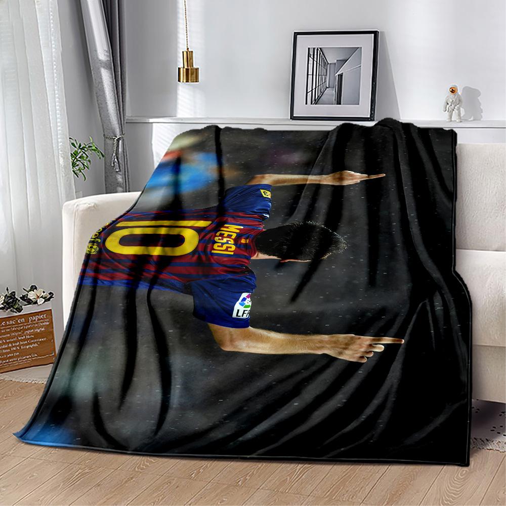 Messi Celebrates Victory Blanket Warmthful Decor Great for Office Chair Picnics Bedding All-Season Use Modern Style