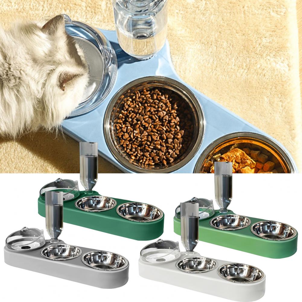 41.5*15.5cm High-Capacity Pet Feeder Bowl Set With Beveled Mouth Automatic Drinking Water Splash-Proof Cat Dog Food Bowl Feeder