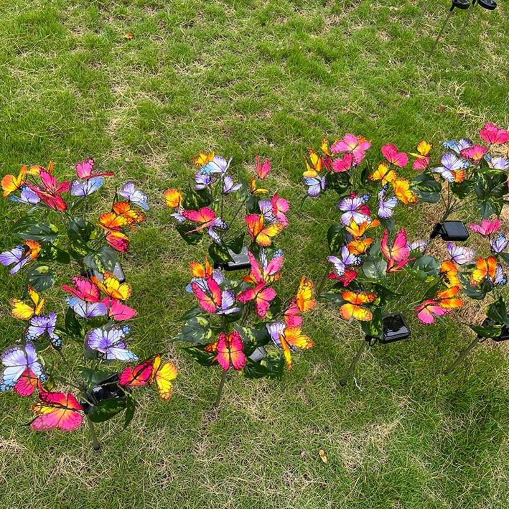 Ground Plug Solar Butterfly Lawn Light Simulation Flower Landscape Lawn Lamp Holiday