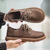Men’s Retro Short Boots Shoes Fashion Casual Driving Shoes Black Brown Wide Head Shoes Plus Size