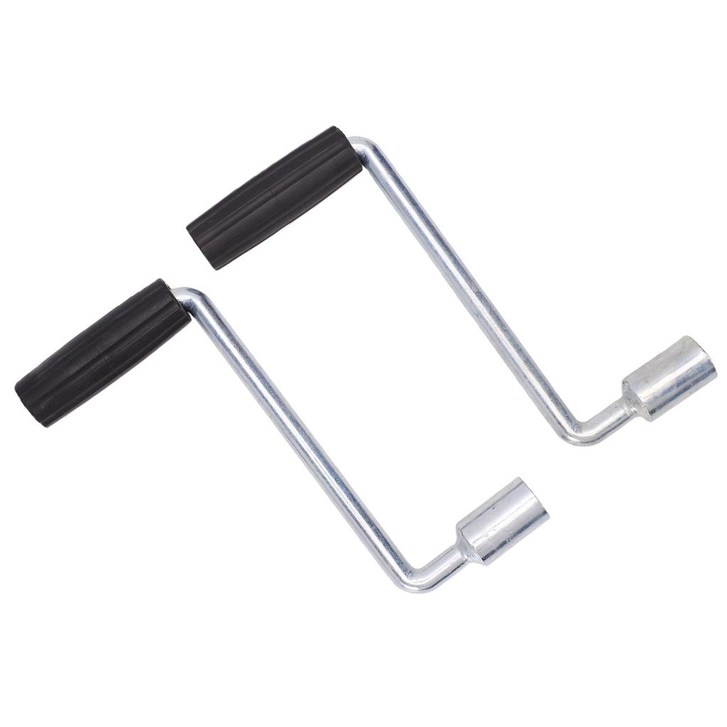 2PCS Trailer Crank Handle High Efficiency Galvanized Iron Stable Campers Jack Crank Handle for Truck 19mm Socket
