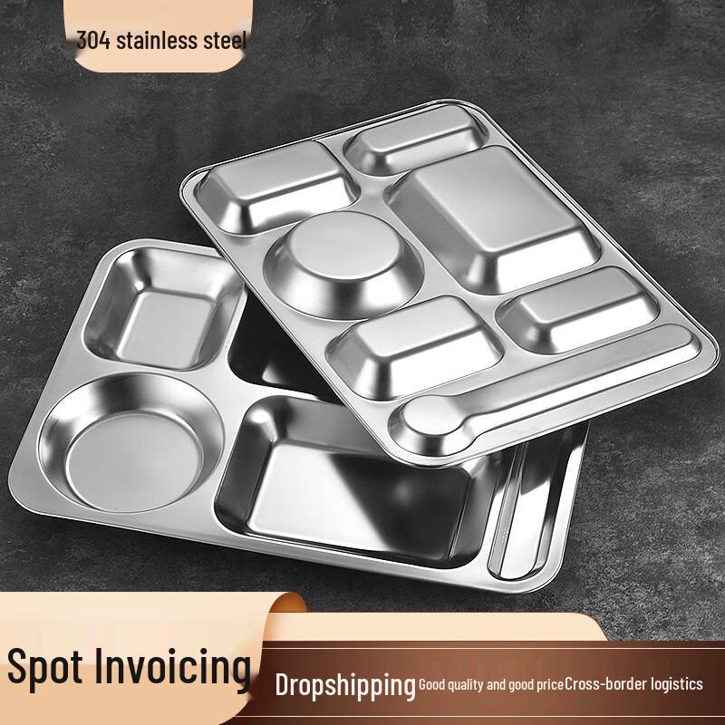 304 Stainless Steel Compartment Meal Tray