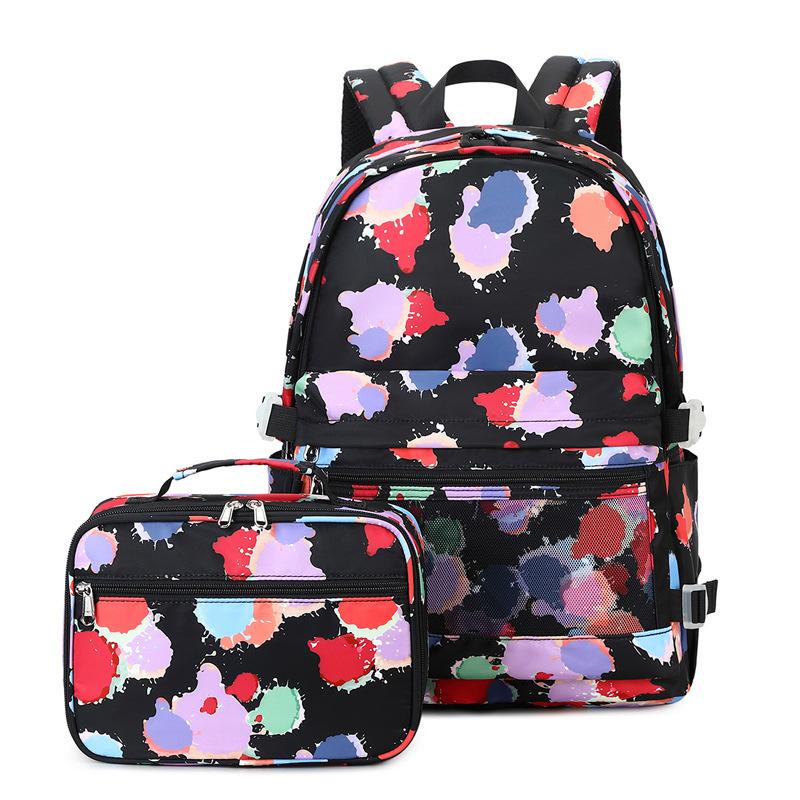 Ensemble de 2 pièces Sac à dos scolaire pour enfants Sacs à dos mignons pour étudiants pour adolescentes Sacs d'école imperméables avec sac à lunch Sac à dos