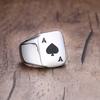 Poker Spades A Ring for Men Boys,Stainless Steel Stamp Ring Chunky Ring,Poker Enthusiast Jewelry Gifts