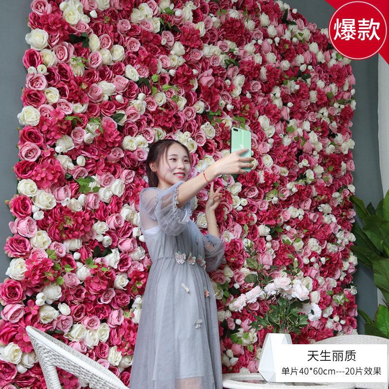 

Simulated Flower Wall Background Wall Rose Door Head Fake Flower Wedding Wall Decoration of Studio Multiple Colors Minimalist