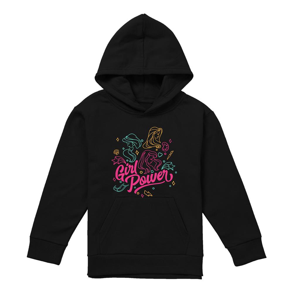 Disney Princess Childrens/Kids Girl Power Jasmine Rapunzel Ariel Line Art Hoodie