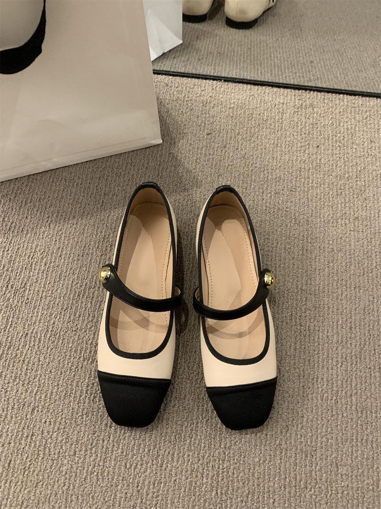 Fashion Women Flat Shoes Fashionable Versatile Square Toe French Mary Jane Shoes Women Summer Soft Soled Beanie Shoes zapatillas de muje