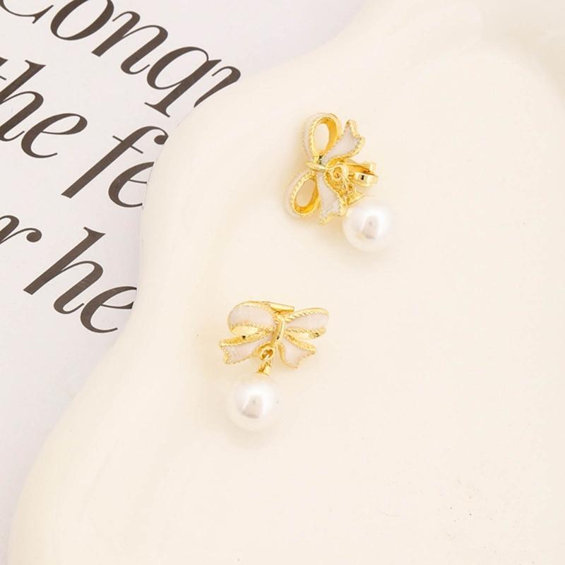 Exquisite Bowknot Drop Earrings Accessory Unique Ear Pendant Delicate Bowknot Ear Hooks Adornment for Daily Wear Dates