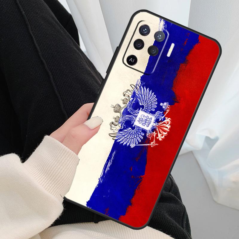 Russian Flag Case For Oppo A54 A74 A94 A18 A57 A17 A77 A38 A58 A78 A98 A80 A60 A40 A96 A76 A16 A15 A5 Pro