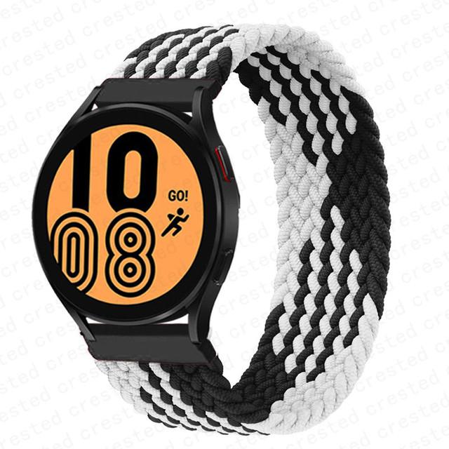 20mm 22mm Band for Samsung Galaxy watch 6 7 4 5 pro active 2 Gear S3 braided solo loop bracelet correa Huawei watch GT 2 3 strap