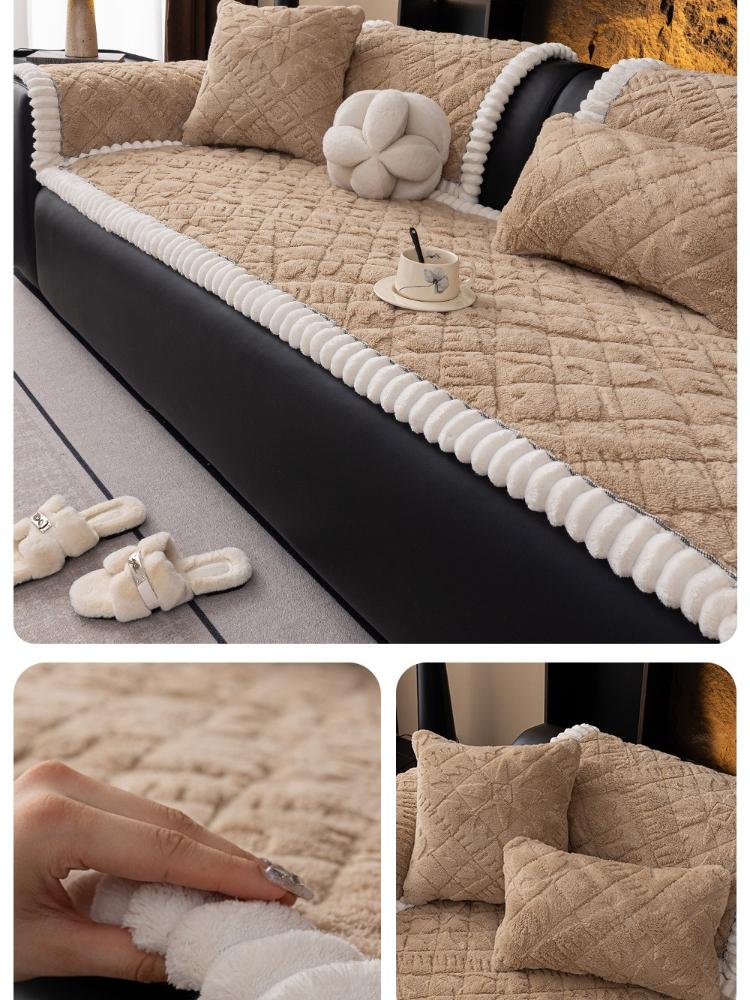Corduroy Sofa Cushion Non-Slip Thickened Sofa Cover Cloth Warm Dust Soft Velvet Warm Backrest Armrest Towels Window Sill Pad