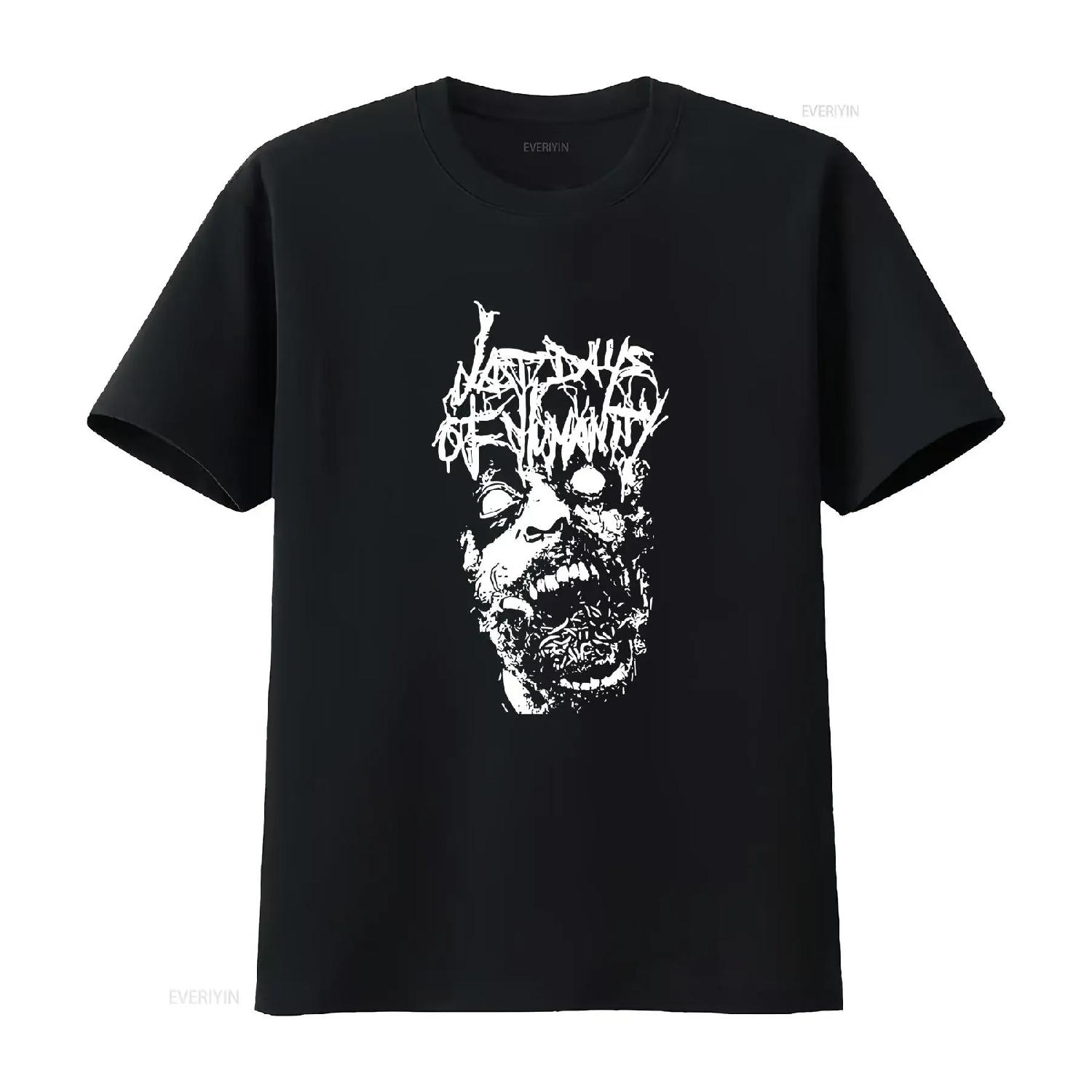 

Last Days Of Humanity Goregrind T Shirt Vintage Crust Punk Mincecore Death Metal vintage Washed Soft Top For Everyday Wear S чёрный