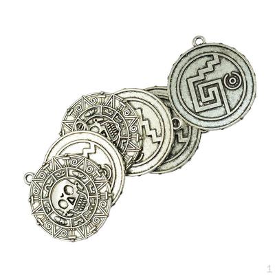 6 Pieces Tibetan Medallion Skull Charm Necklace Pendant