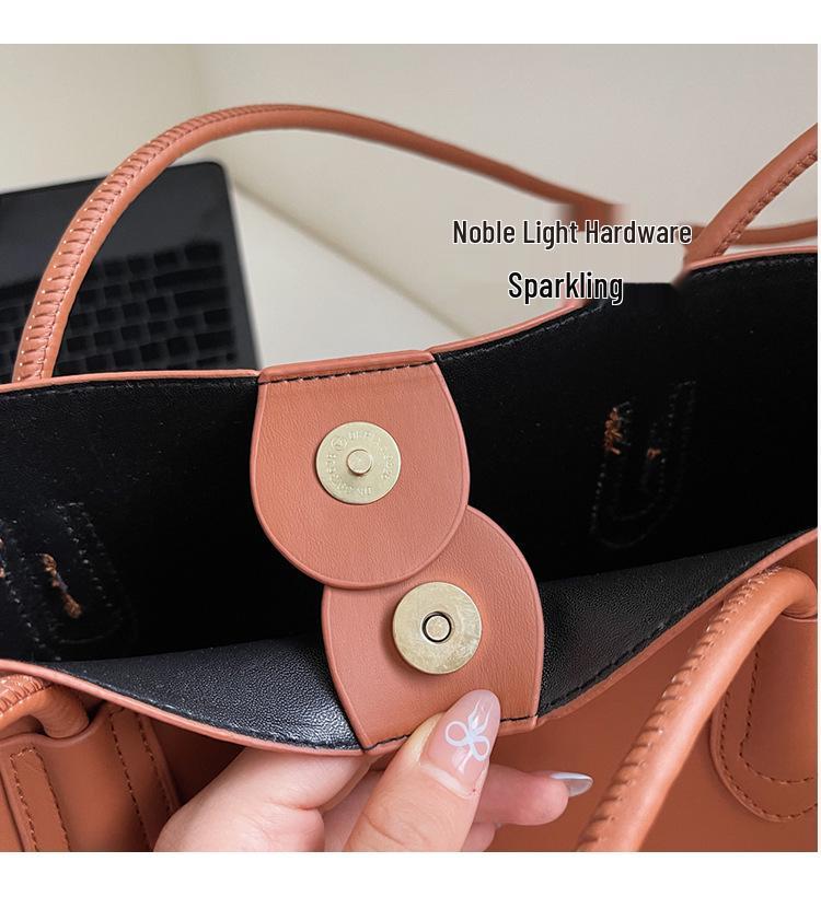 2025 Large Capacity Women's Retro Crossbody Tote Bag - Trendy Autumn Commute Handbag for College Students