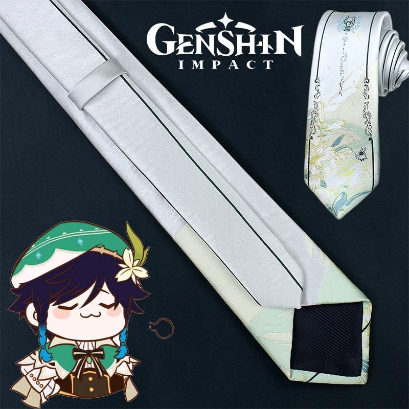 Genshin Impact Originalspiel Bard Windy Necktie Anime-Stil Krawatte für Jkdk Schulmode