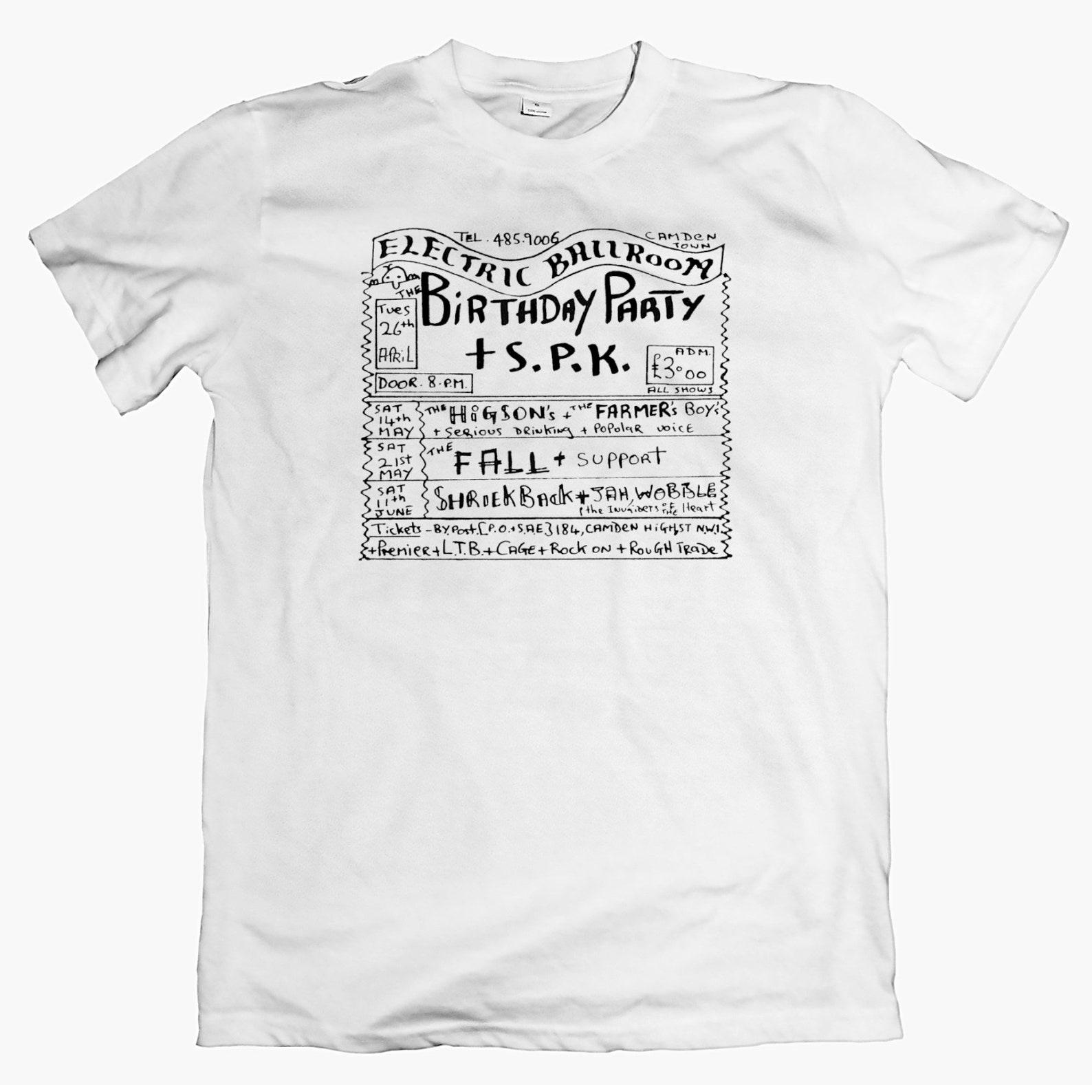 The Birthday Party/SPK/The Fall T shirt, 80s Industrial Post Punk Gig Tee Underground Vintage Style S