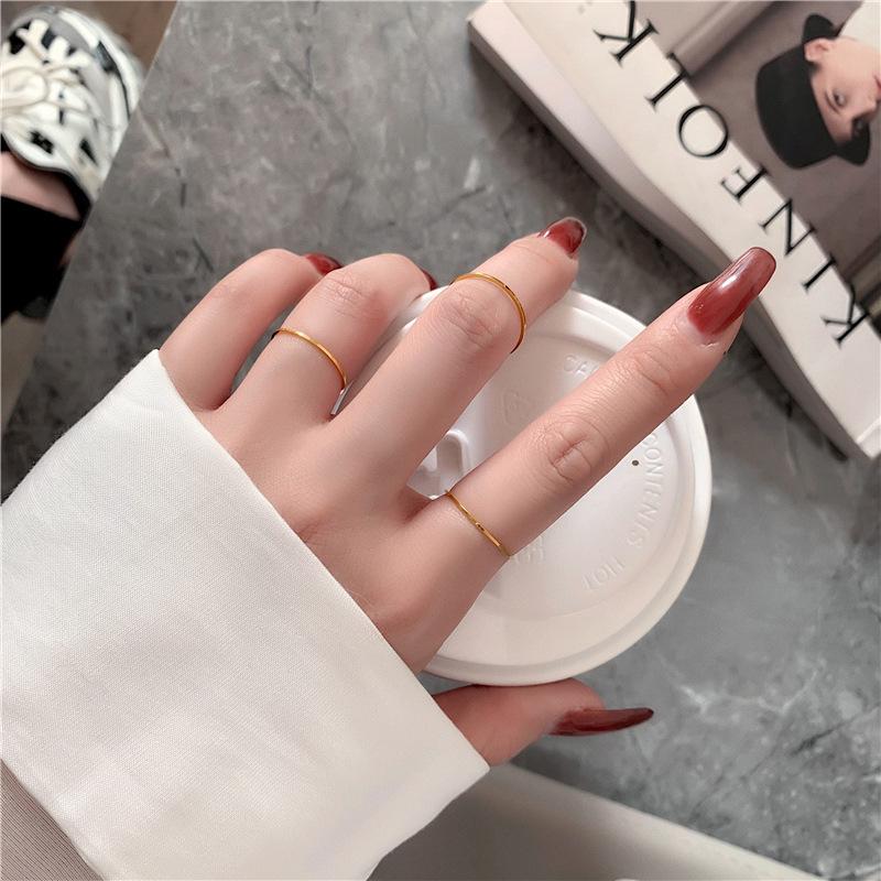 

18K Gold Plated Women s Thin Stackable Ring - Fashionable Japanese Korean Style for Index or Pinky Finger. Size 6 срібний