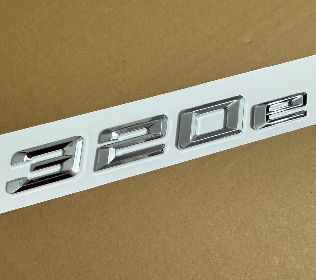 ABBY1 1X New Style ABS Chrome Gloss Black 320e 330e Letters Trunk Lid Badges Emblems Emblem Badge Sticker