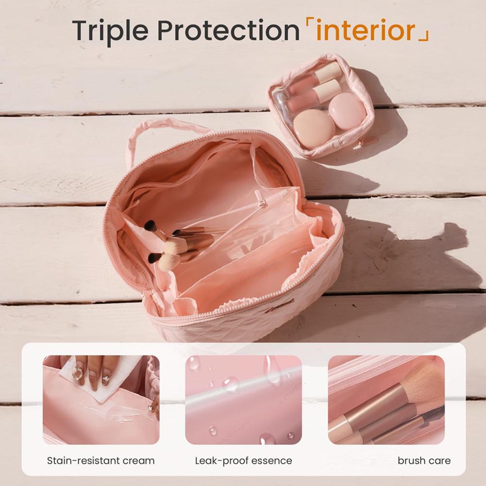 1pcs Travel Portable Makeup Bag Large Capacity Cosmetic Organizer Brush Multi Storage Pouch Waterproof Toiletry Bag Accessory