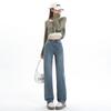 Spring Hong Kong Vintage Straight Denim Pants For Ladies Casual Pants Oversize Denim Trousers