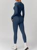 Elastic Brushed Yoga Set: Quick-Dry Fitness Wear with Long-Sleeve Top and Running Pants, Perfect for Spring/Autumn.
